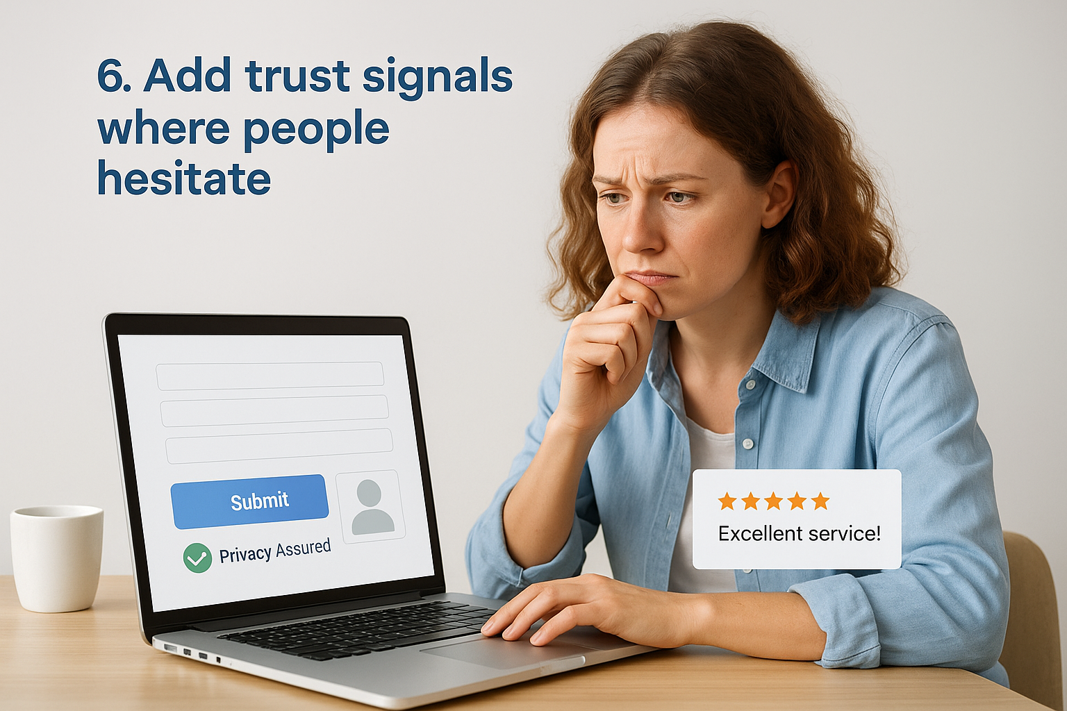 6. Add trust signals where people hesitate
