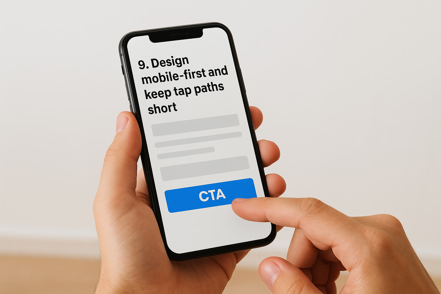9. Design mobile-first and keep tap paths short
