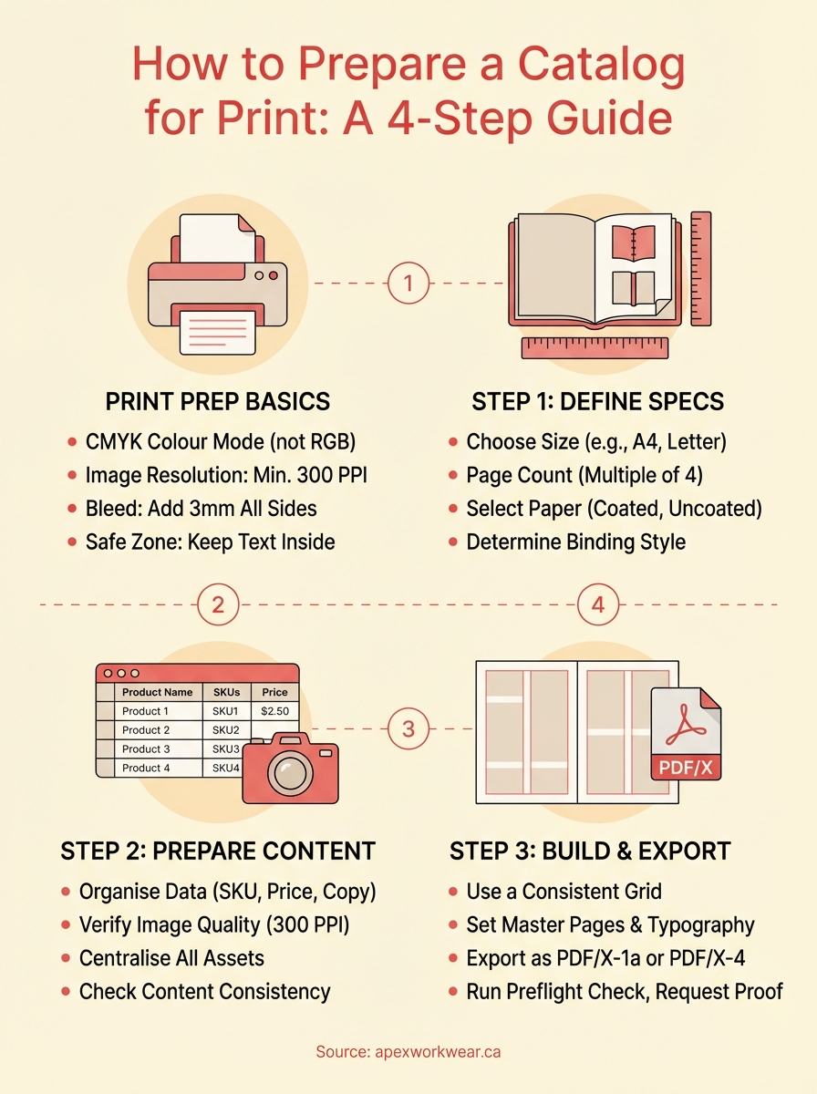how to prepare a catalog for print infographic