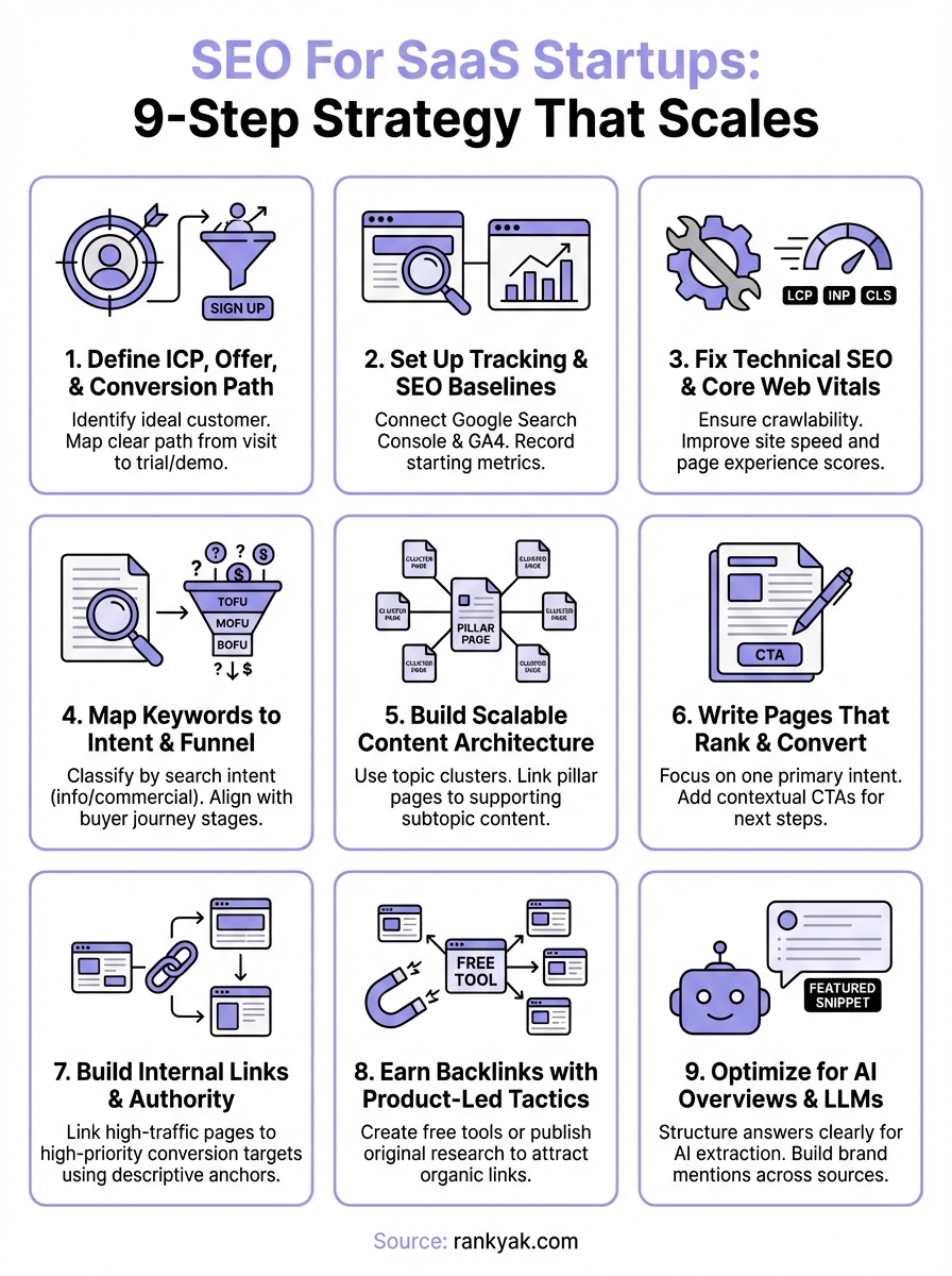 seo for saas startups infographic