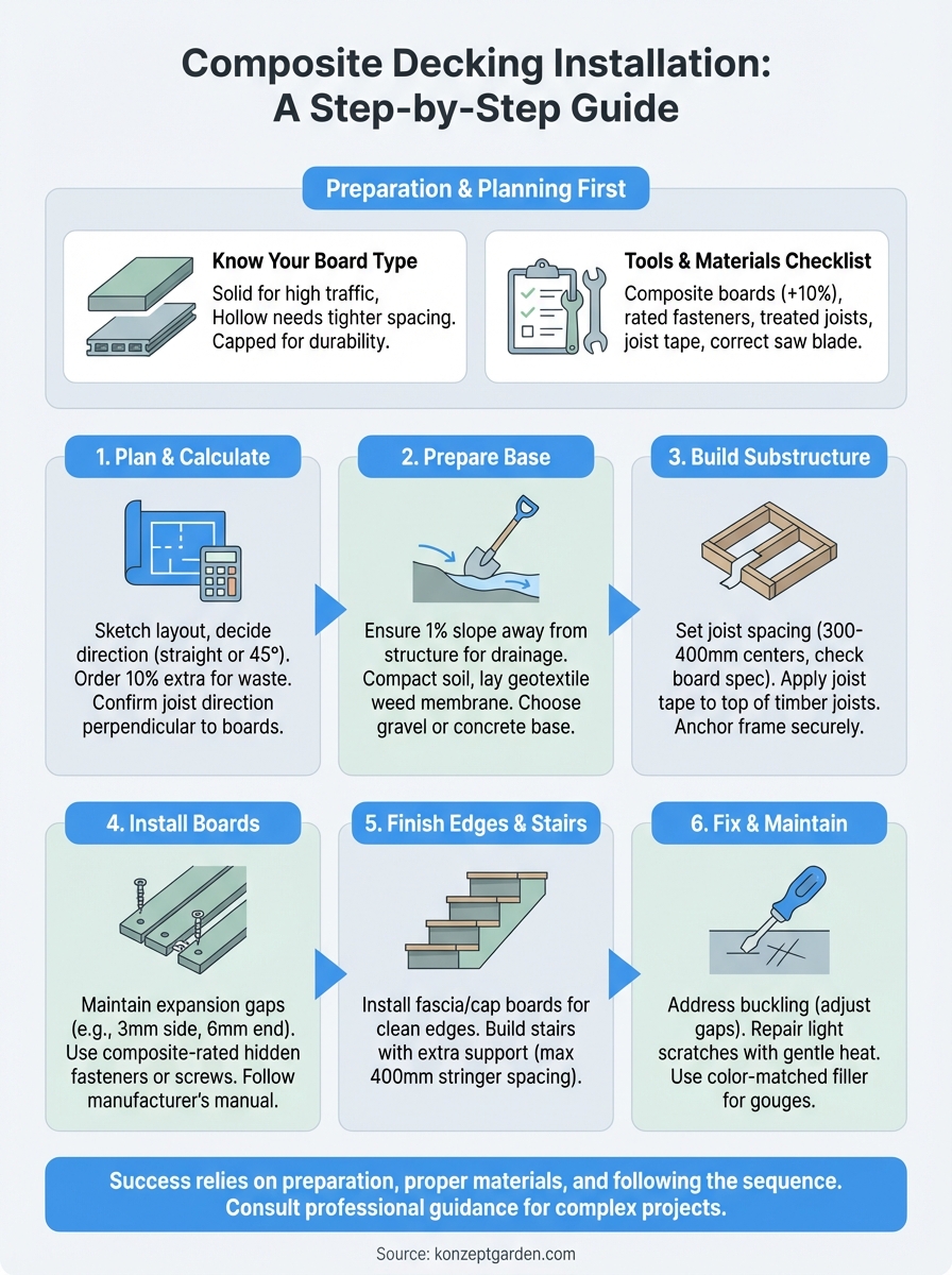 composite decking installation guide infographic