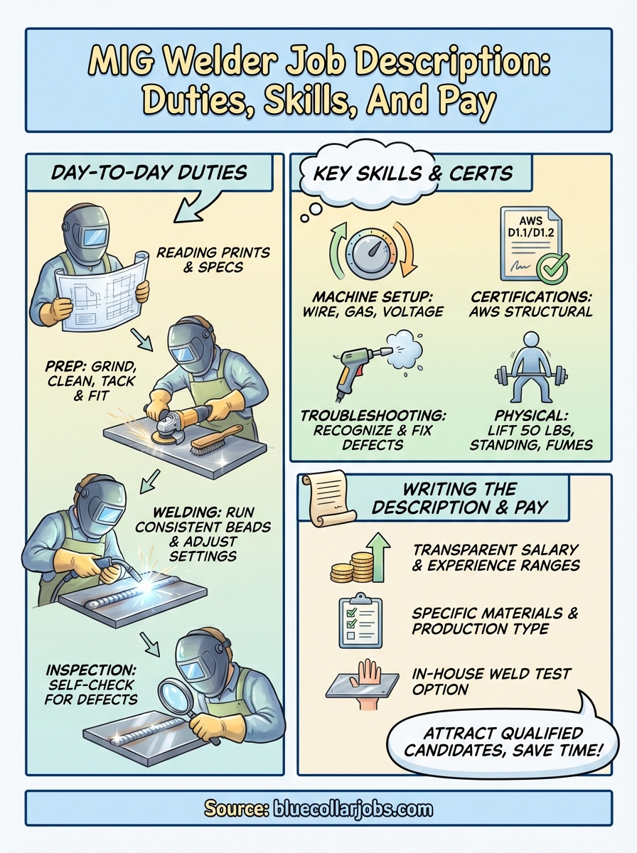 mig welder job description infographic