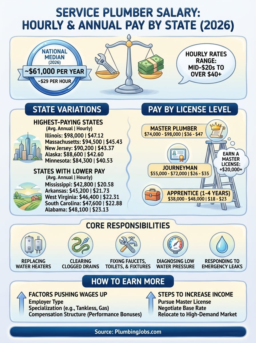 service plumber salary infographic