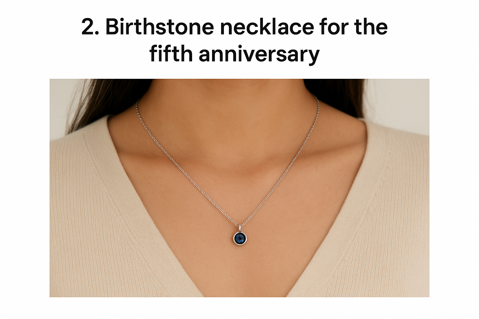 2. Birthstone necklace for the fifth anniversary