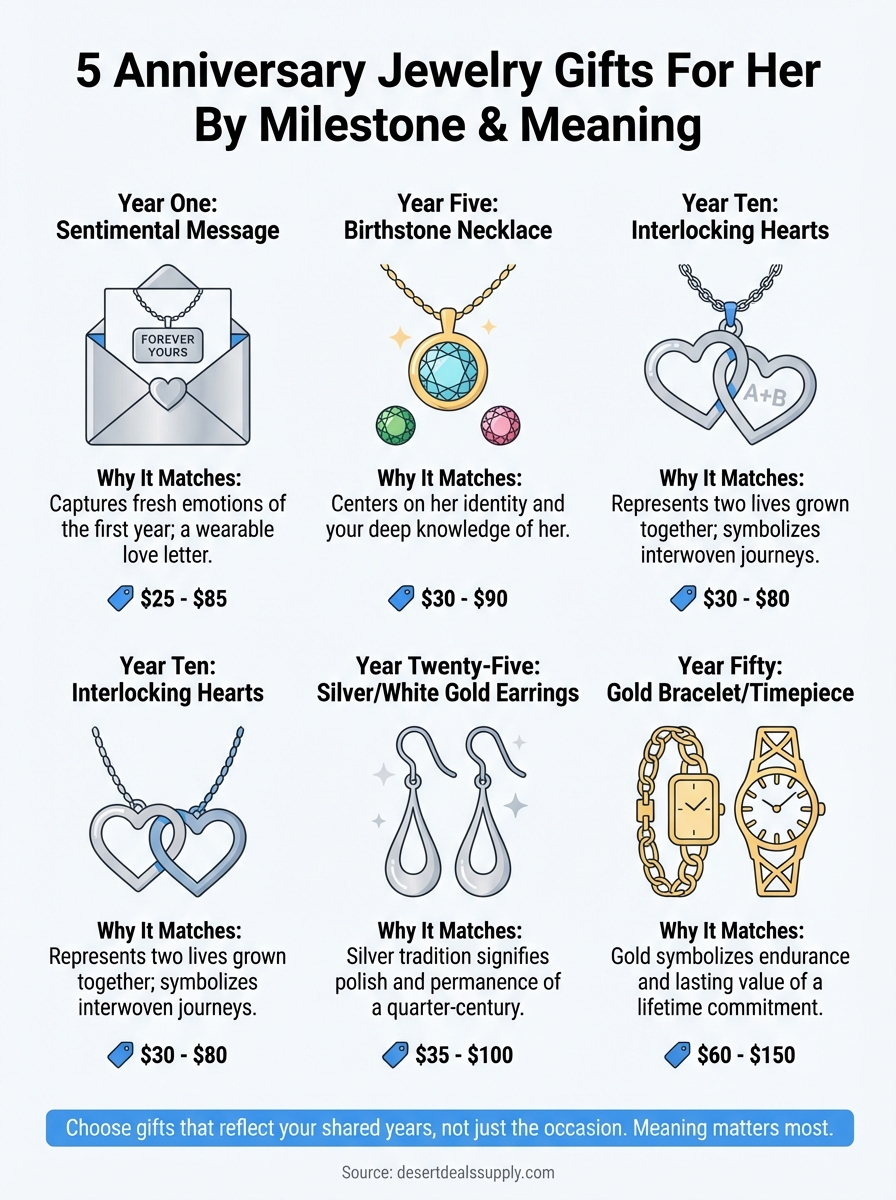 anniversary jewelry gifts for her infographic