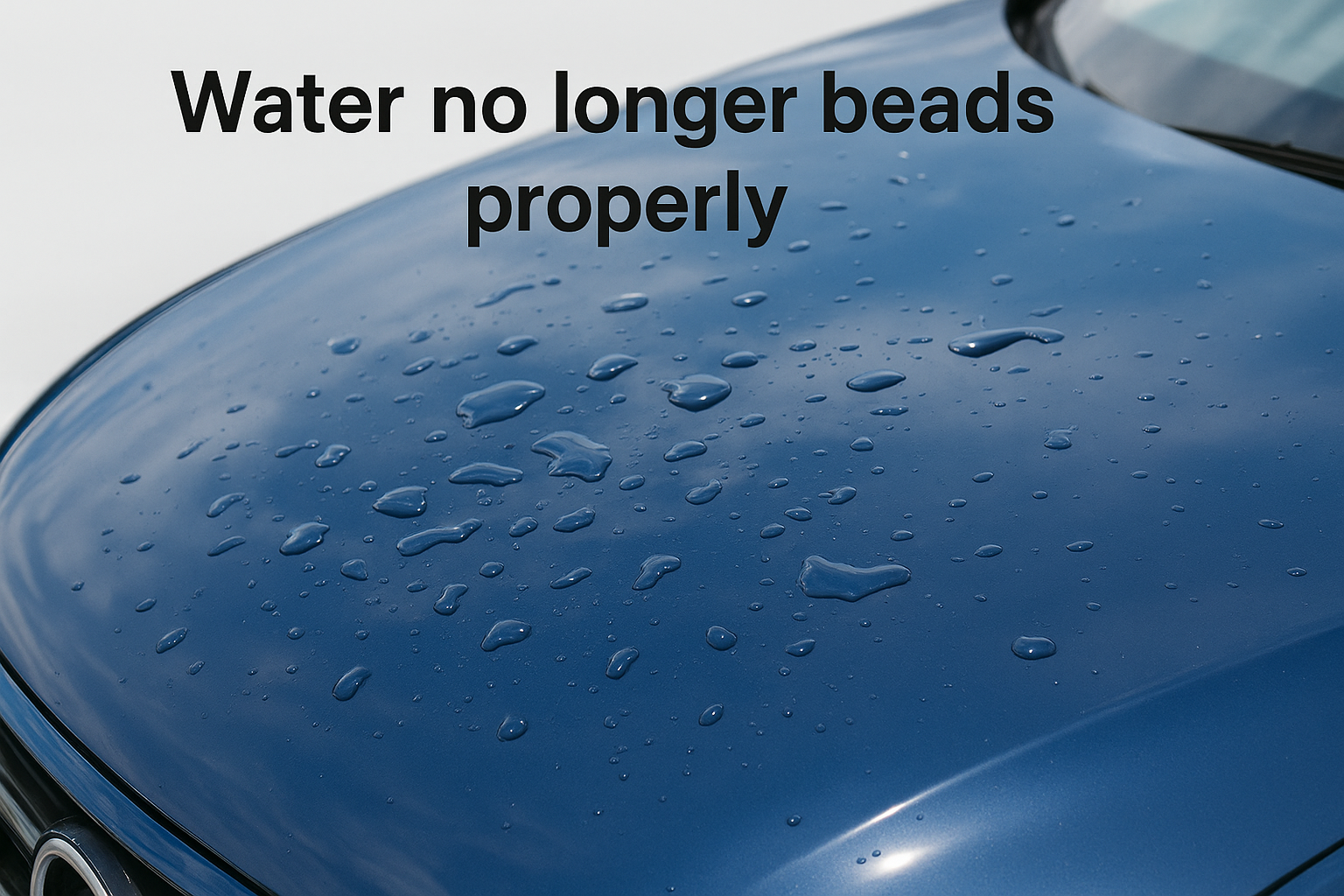 Water no longer beads properly