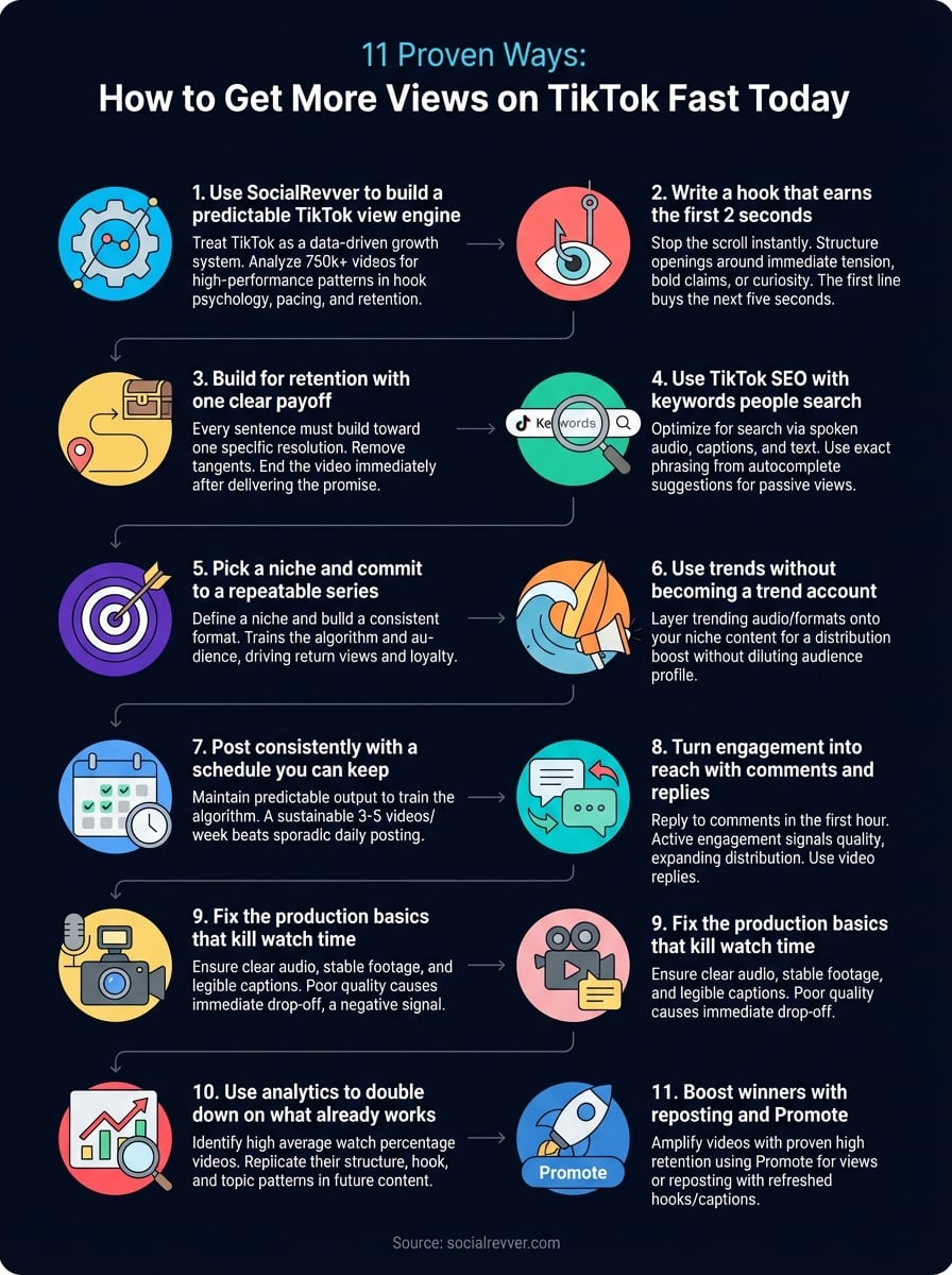 how to get more views on tiktok infographic
