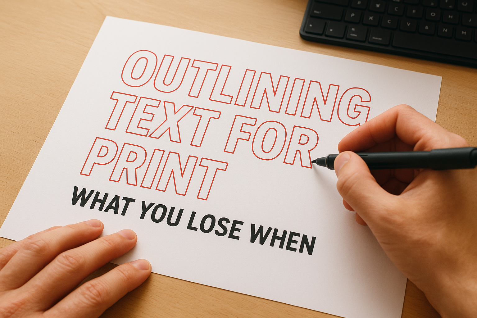 Outlining text for print: what you trade off