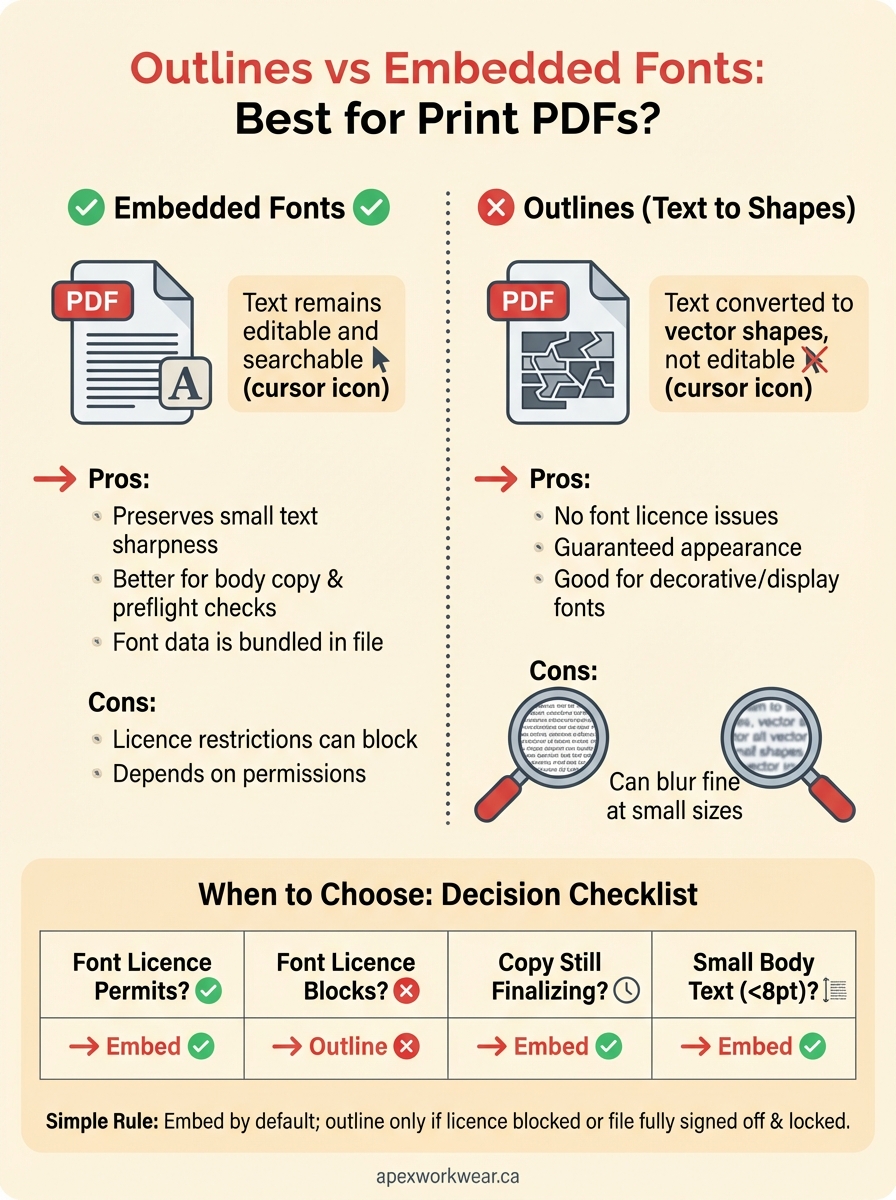 outlines vs embedded fonts infographic
