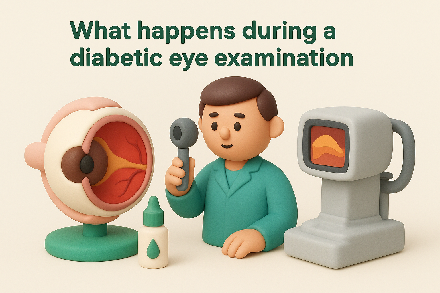 What happens during a diabetic eye examination