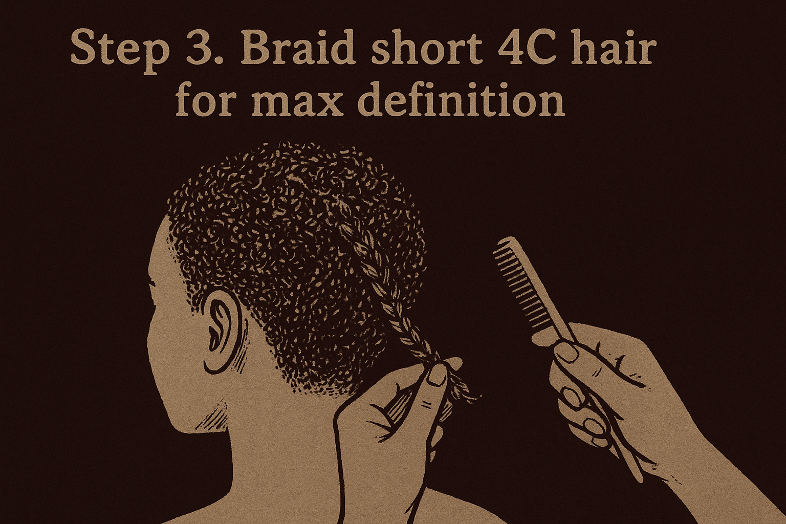 Step 3. Braid short 4C hair for max definition