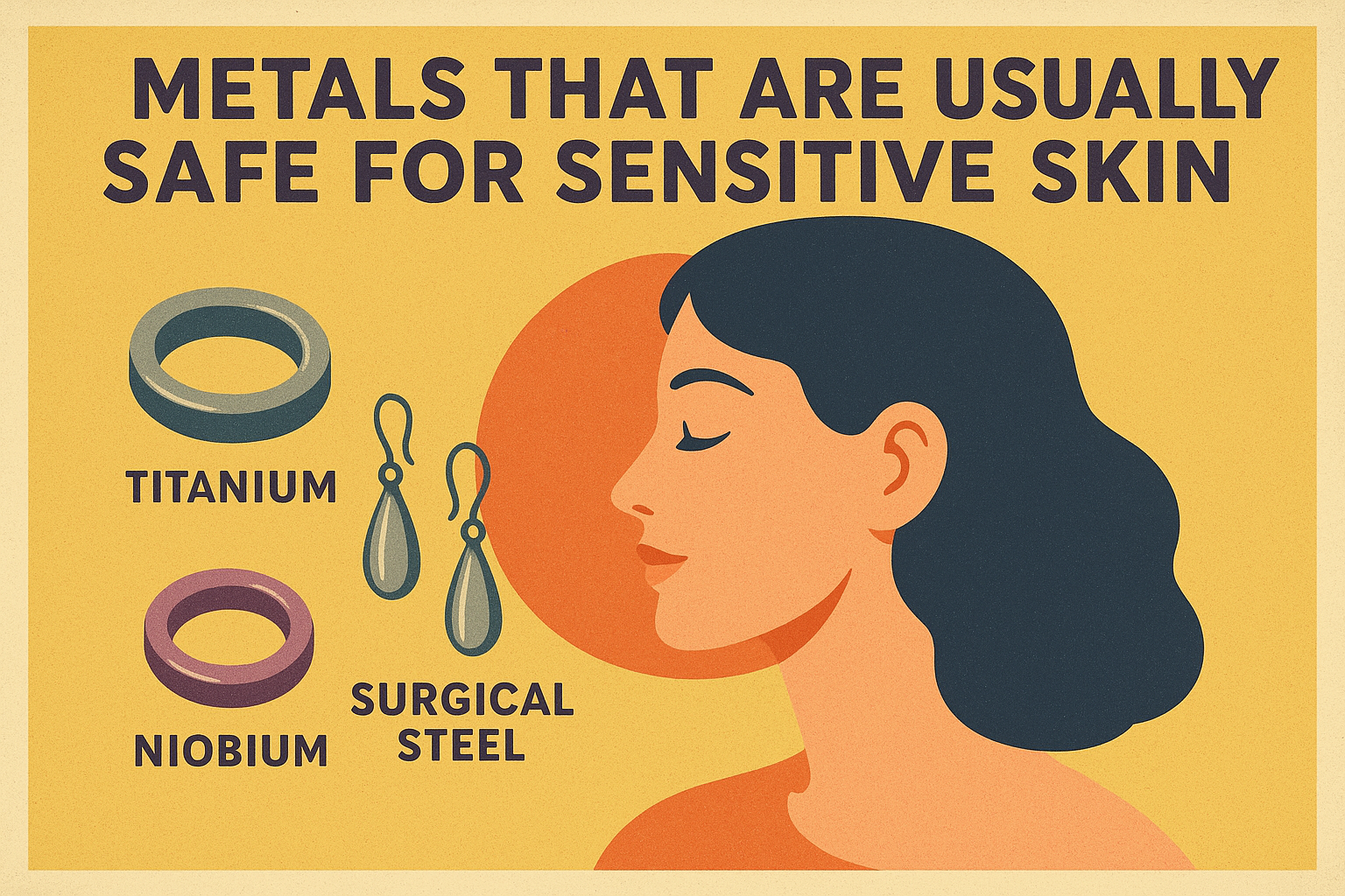 Metals that are usually safe for sensitive skin