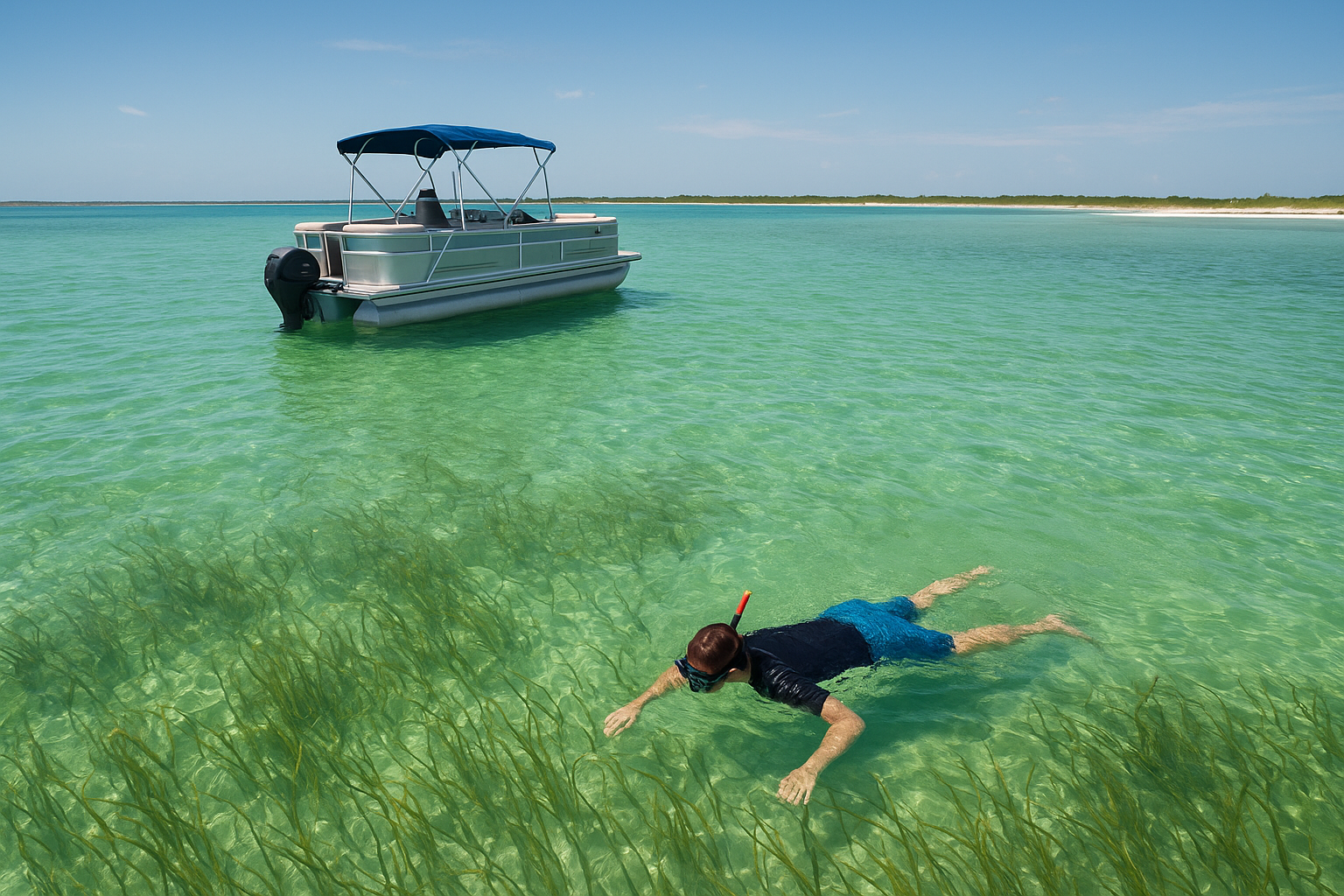 1. Crab Island and nearby grass flats by boat