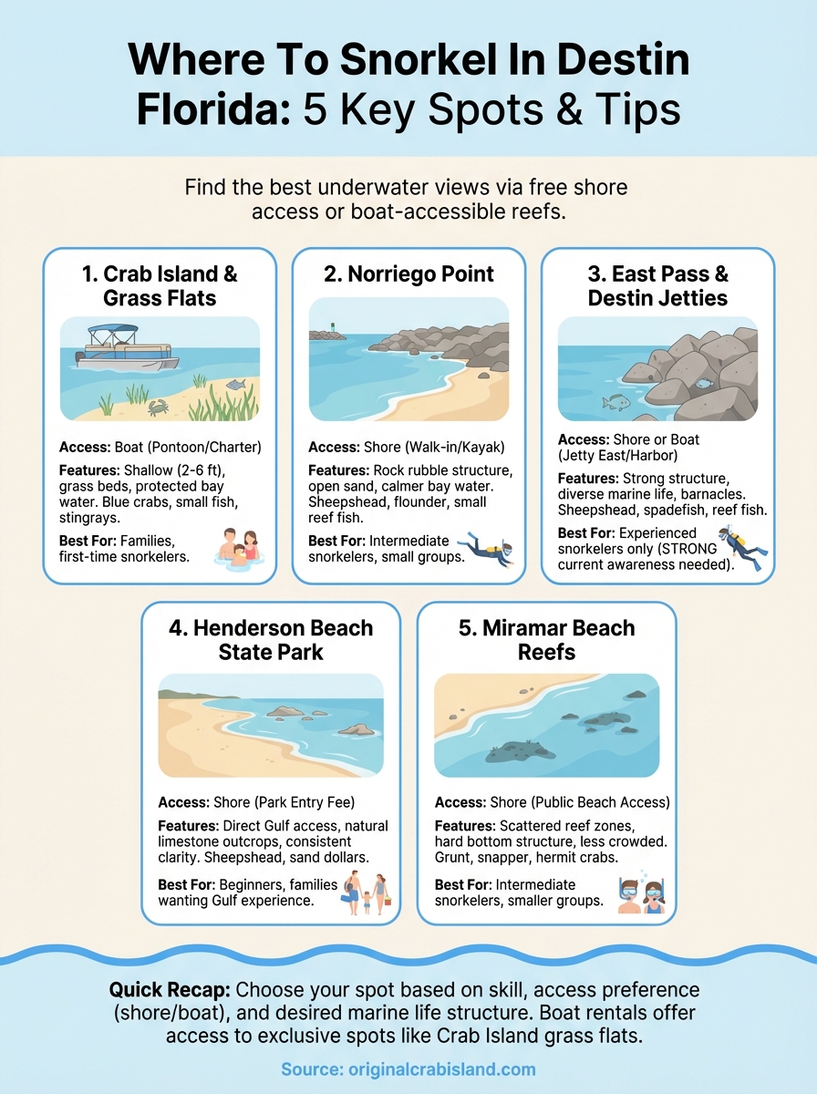 where to snorkel in destin florida infographic