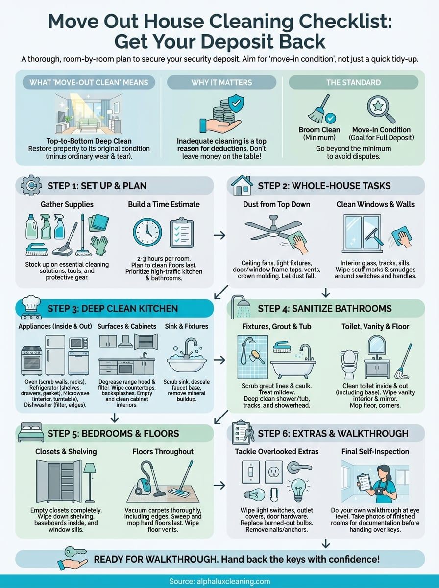 move out house cleaning checklist infographic