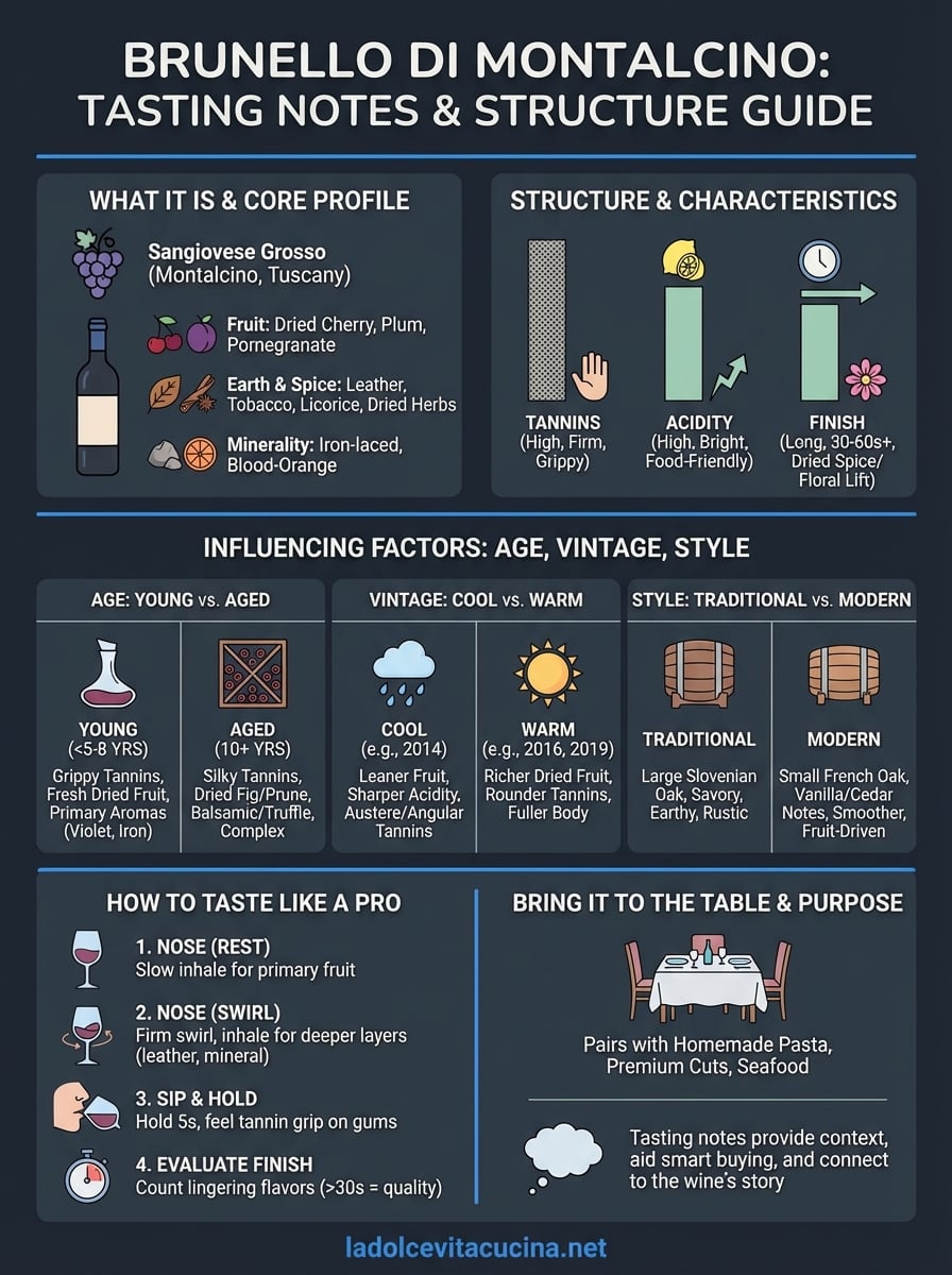 brunello di montalcino tasting notes infographic