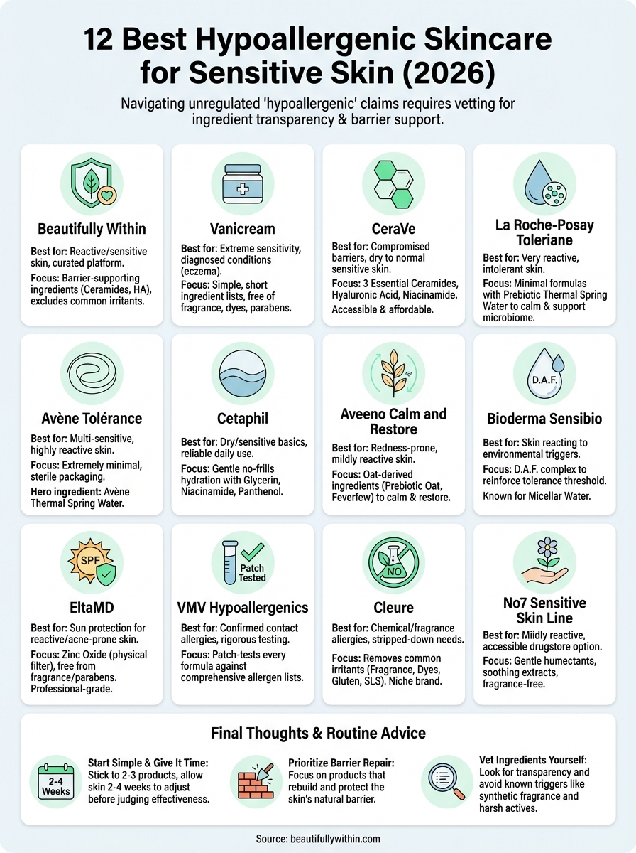 hypoallergenic skincare for sensitive skin infographic
