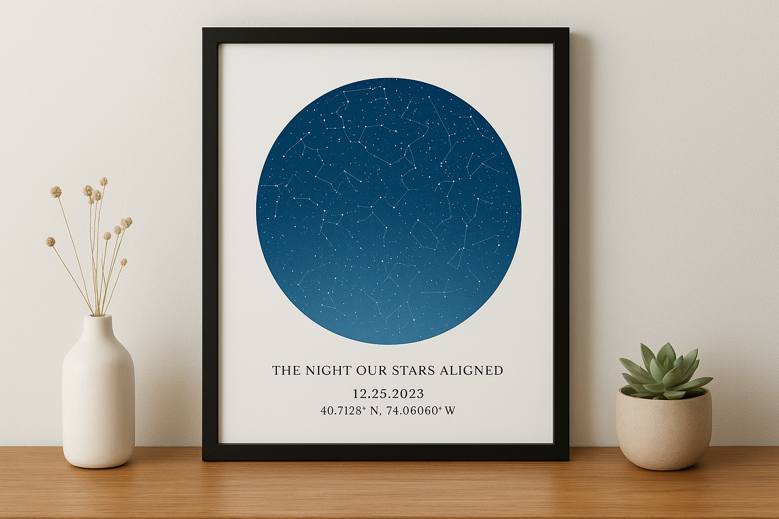2. Custom star map print of a meaningful date