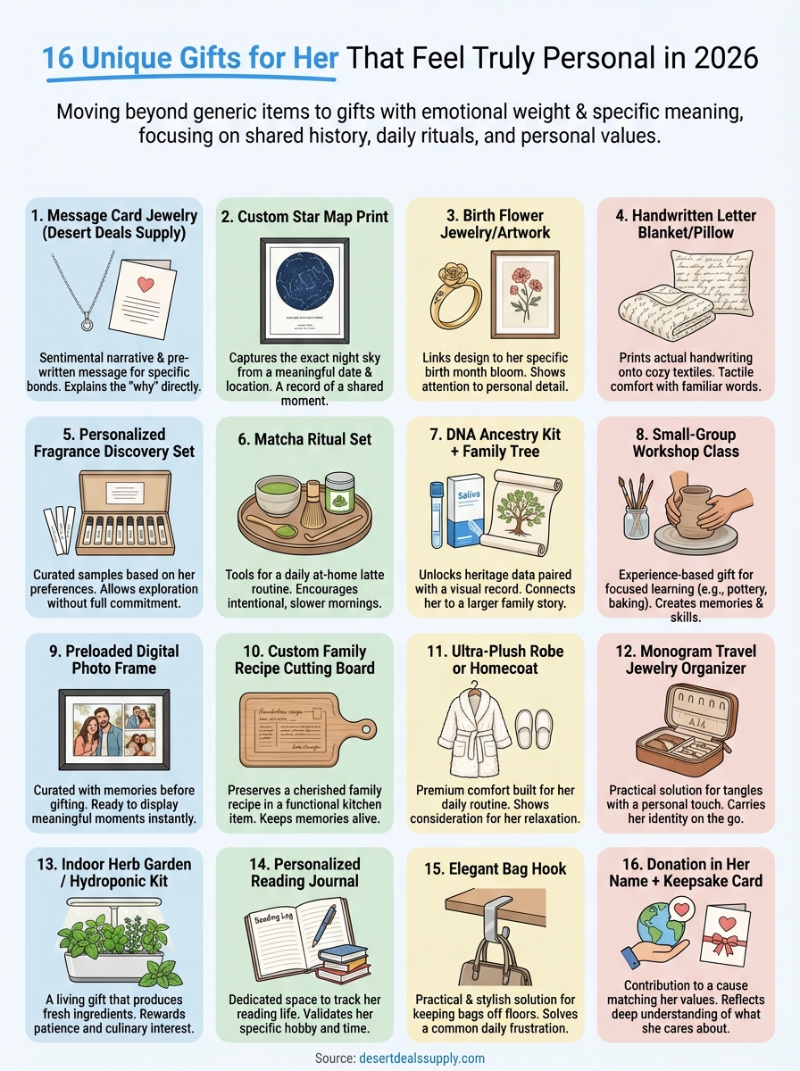 unique gifts for her infographic