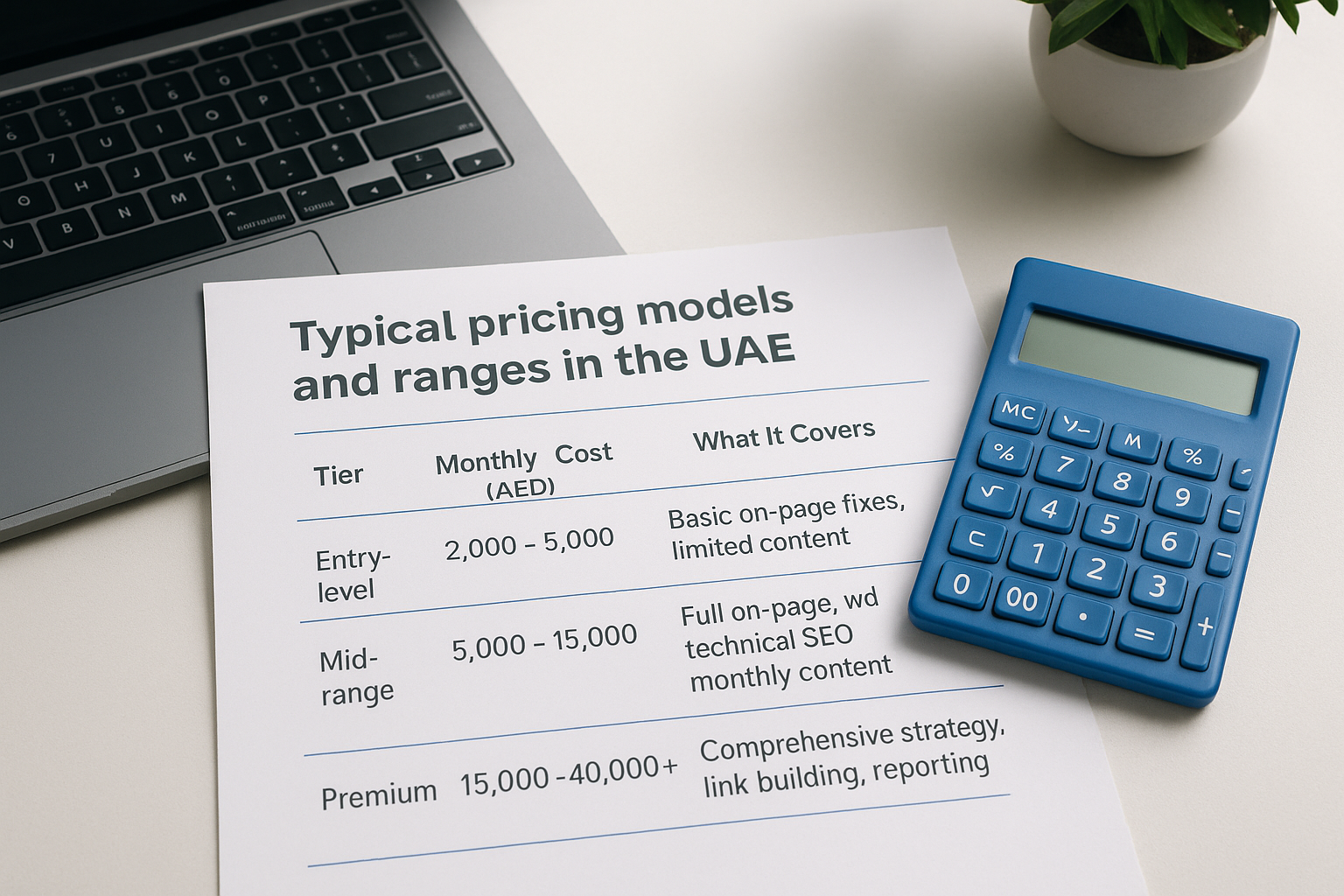 Typical pricing models and ranges in the UAE