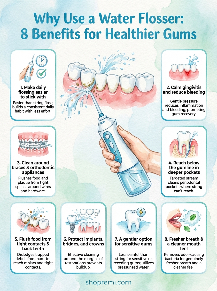 Why Use A Water Flosser 8 Benefits For Healthier Gums Remi