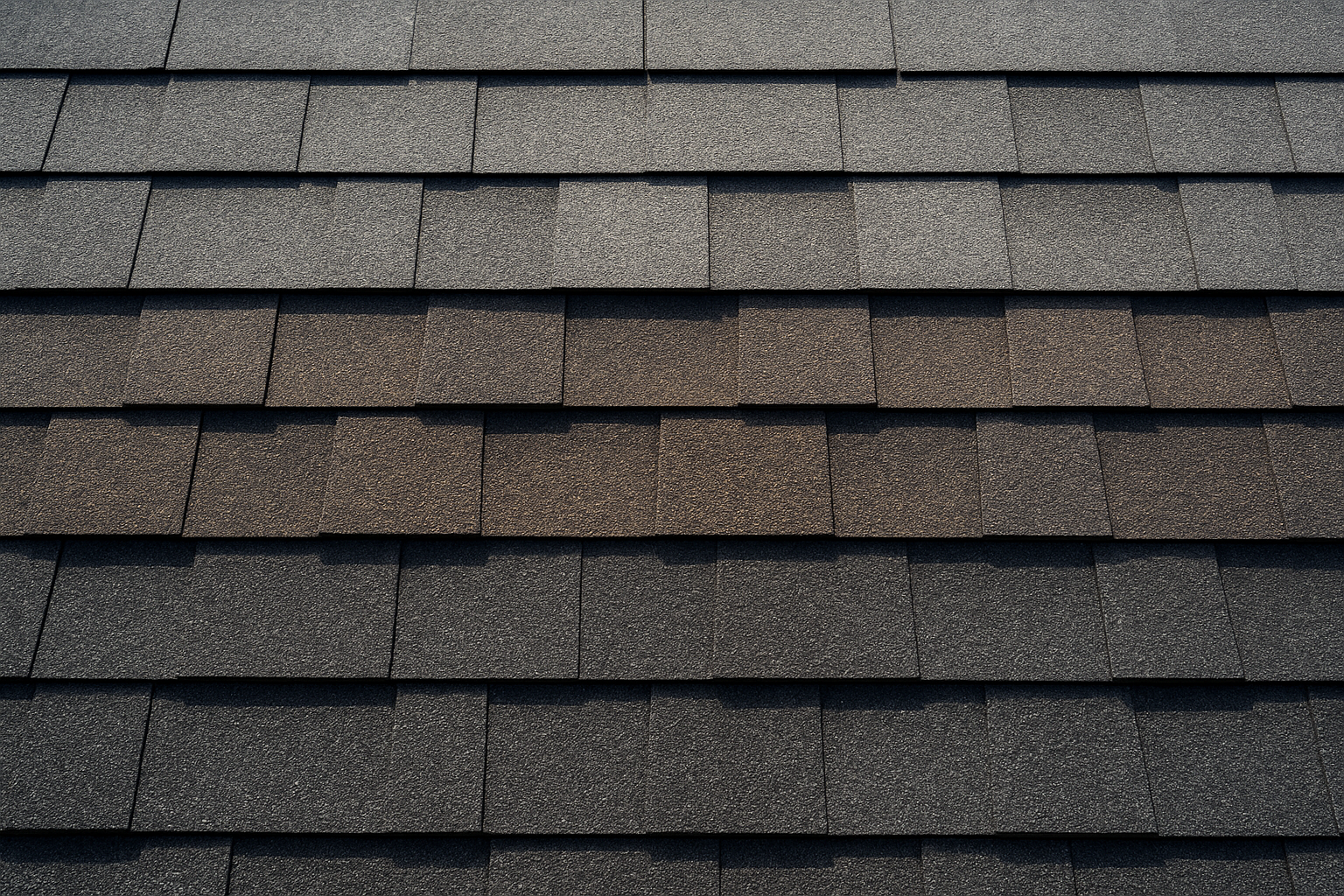 The three main asphalt shingle types