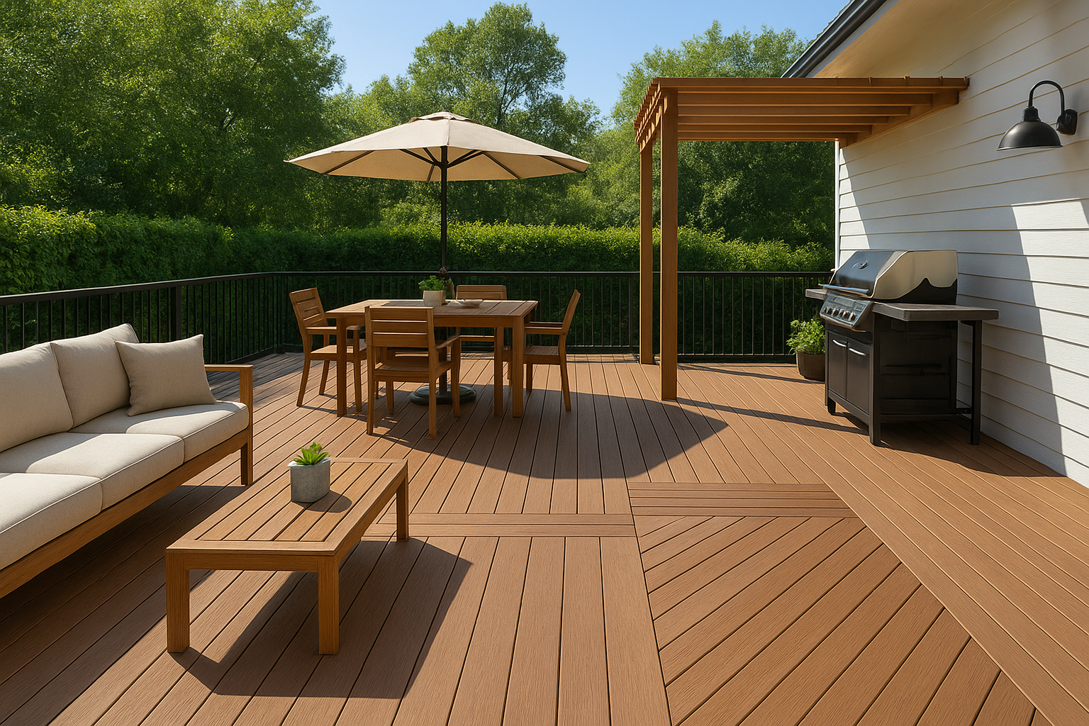 Use deck board patterns to define each zone
