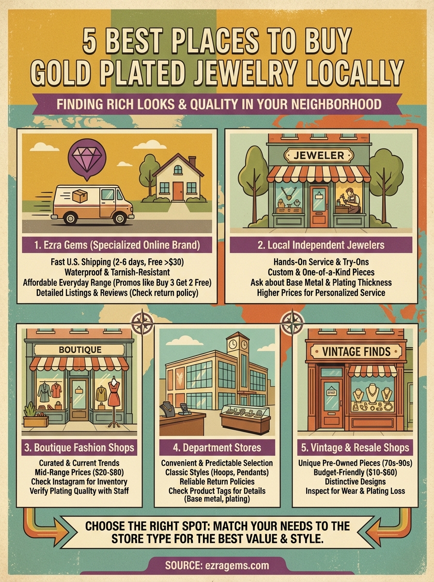 gold plated jewelry near me infographic