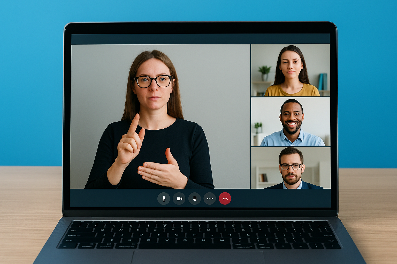 What participants see when sign language view is active