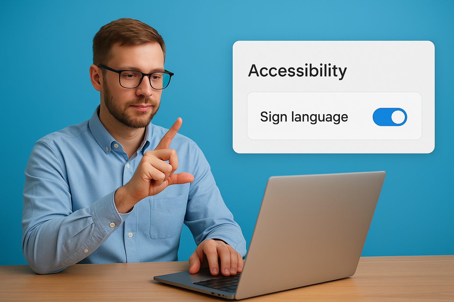 Enable sign language view in your personal settings