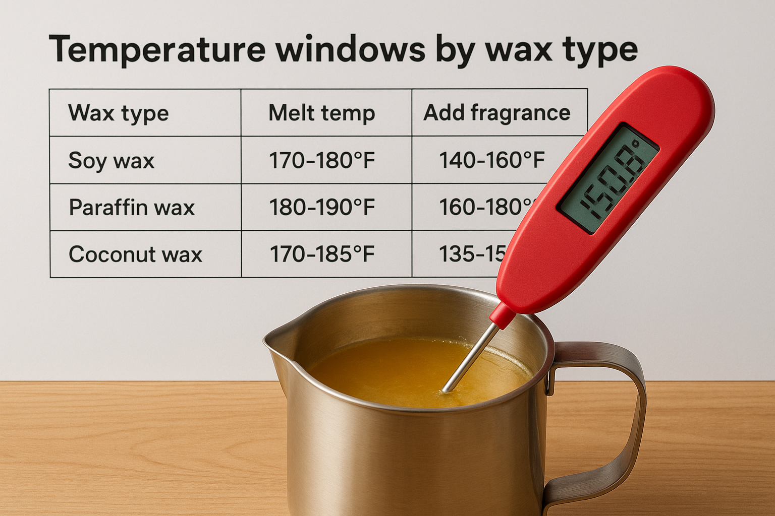 Temperature windows by wax type