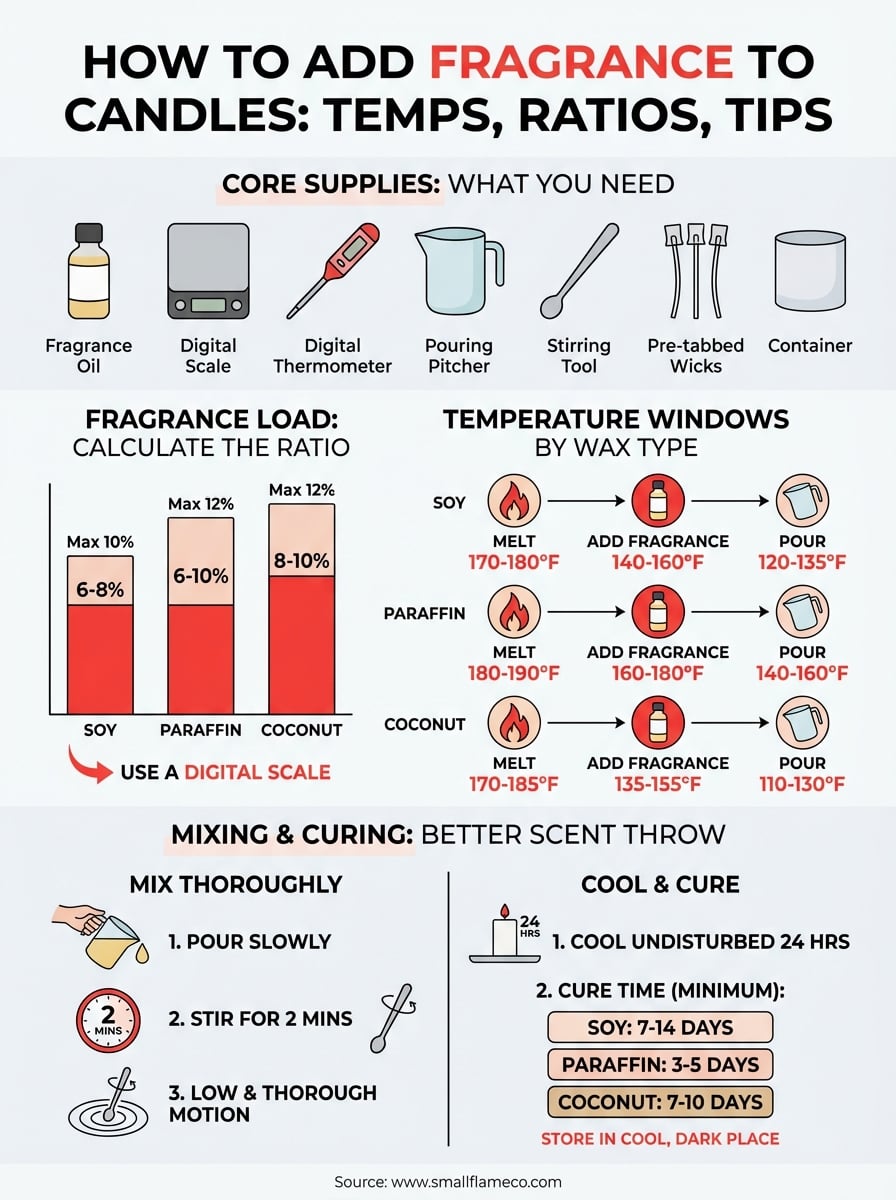 how to add fragrance to candles infographic