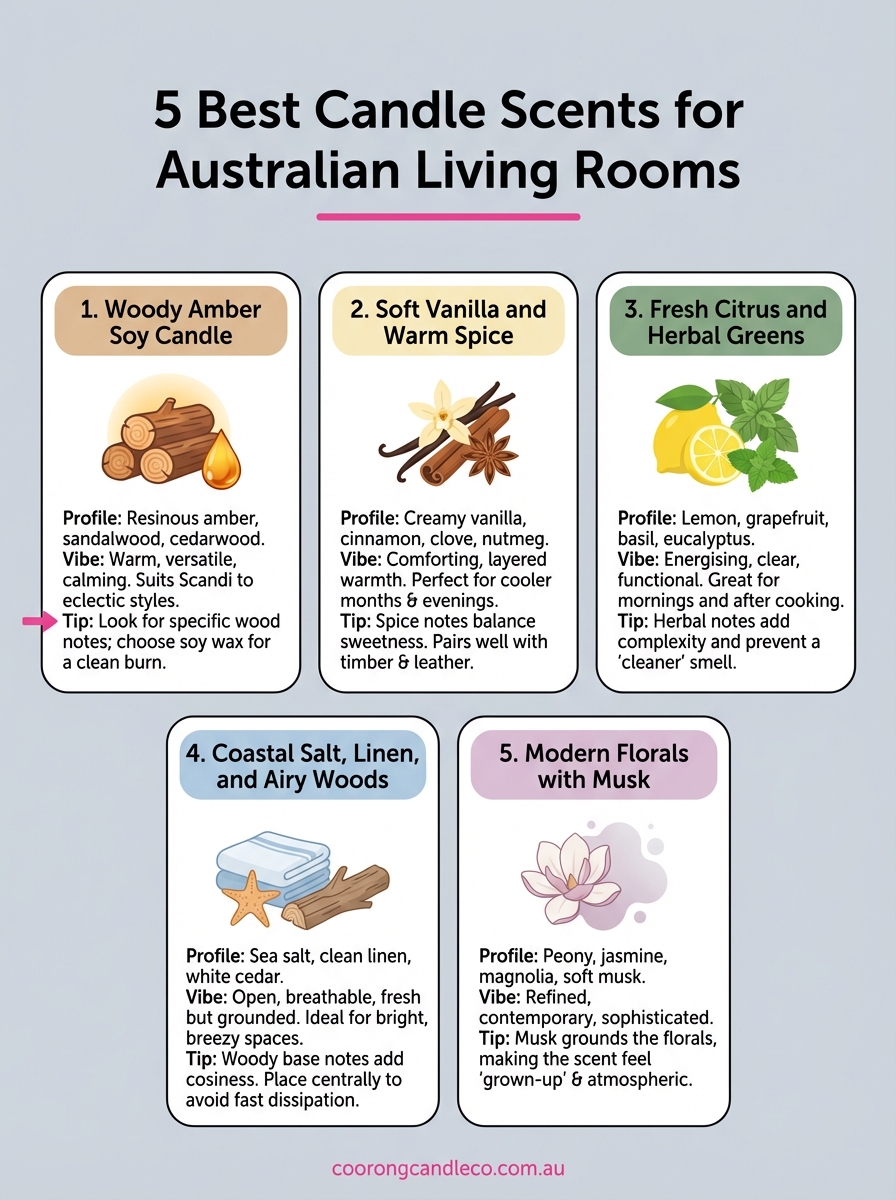best candle scents for living room infographic