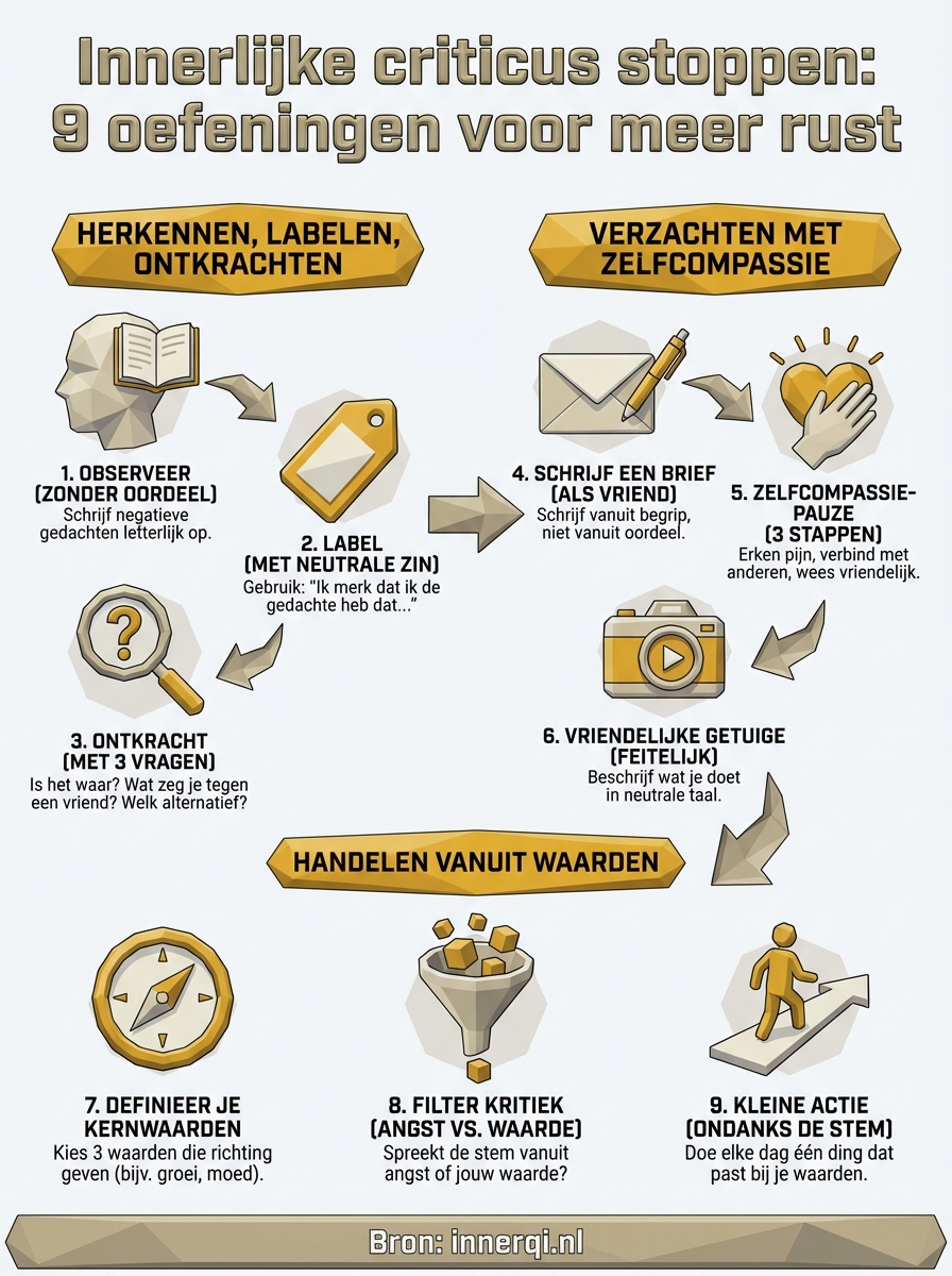 innerlijke criticus stoppen infographic