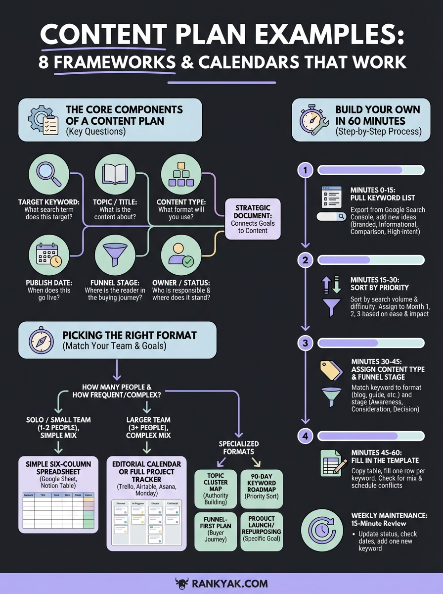 content plan examples infographic