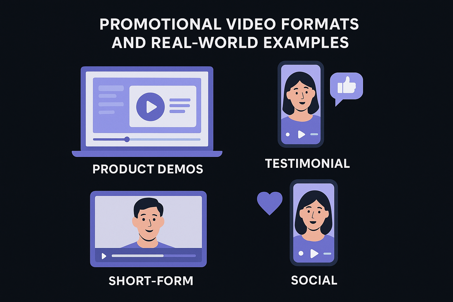 Promotional video formats and real-world examples