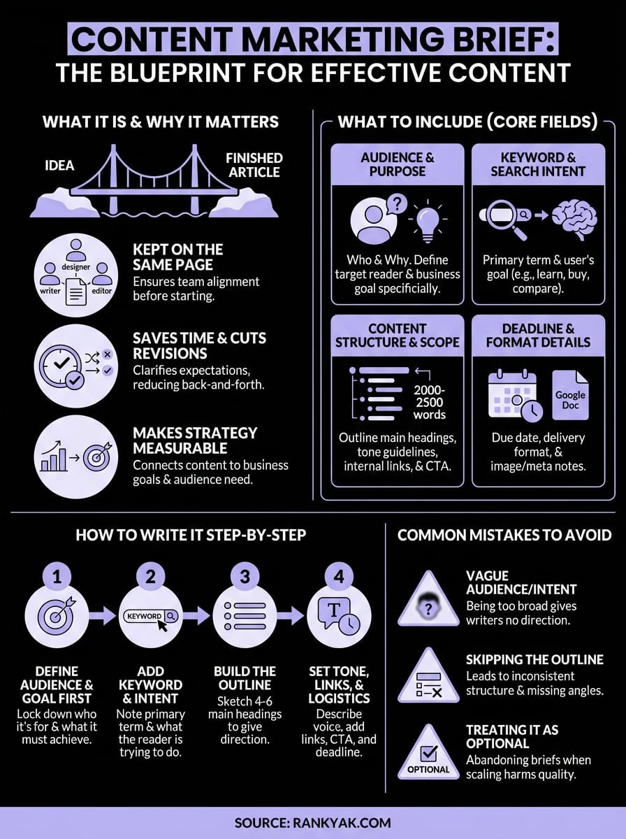 content marketing brief infographic