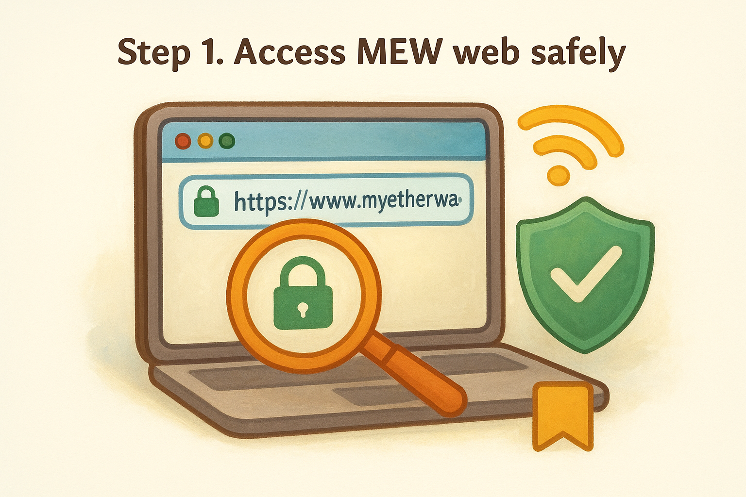 Step 1. Access MEW web safely