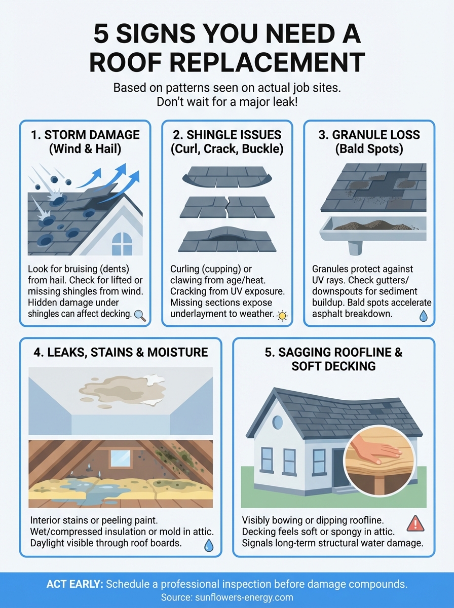 signs you need a roof replacement infographic