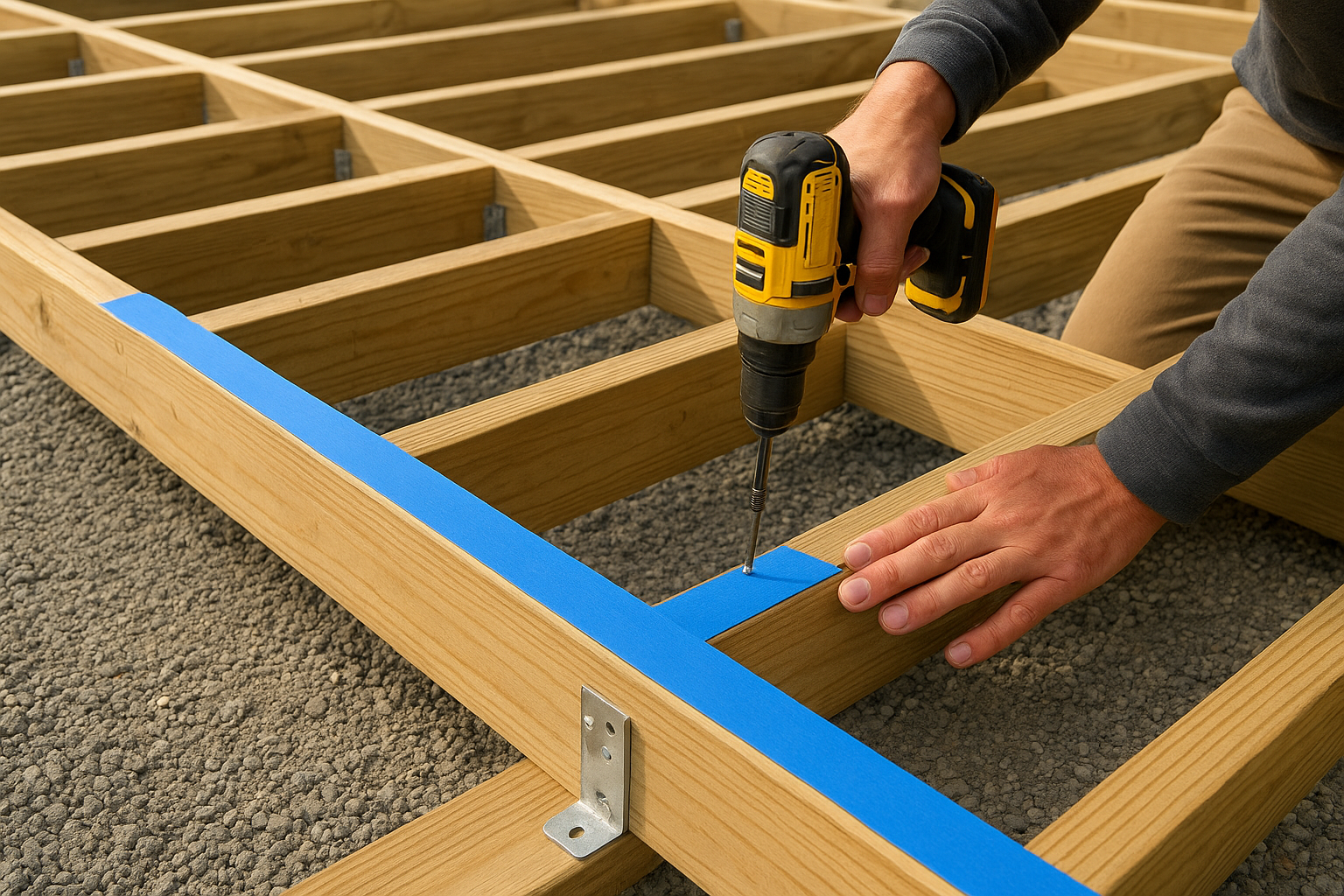 Space and secure the joists