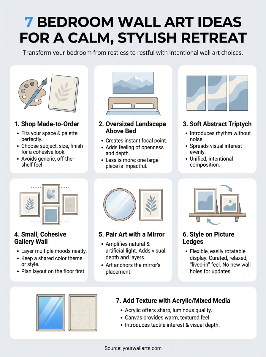 bedroom wall art ideas infographic
