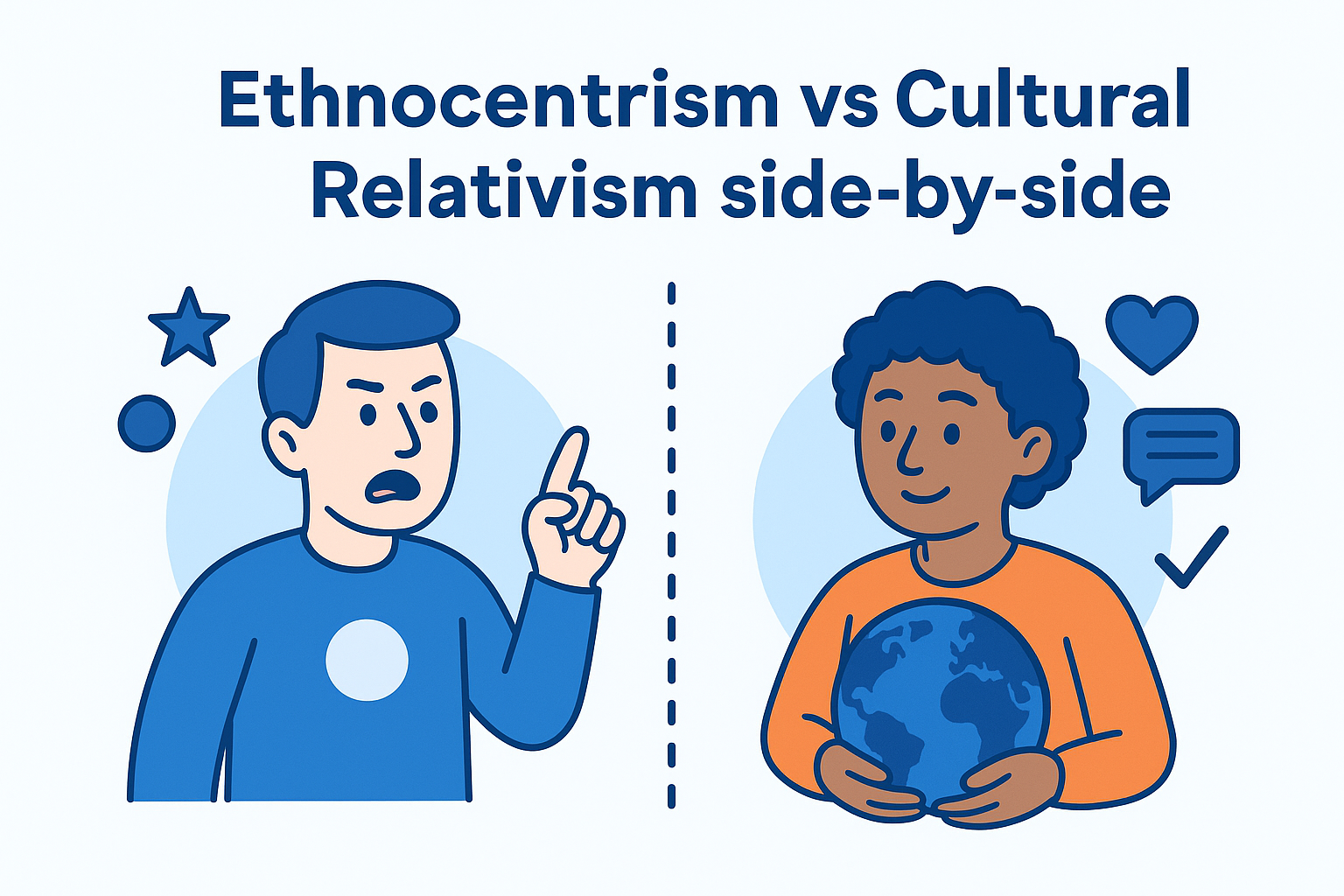 Ethnocentrism vs cultural relativism side-by-side