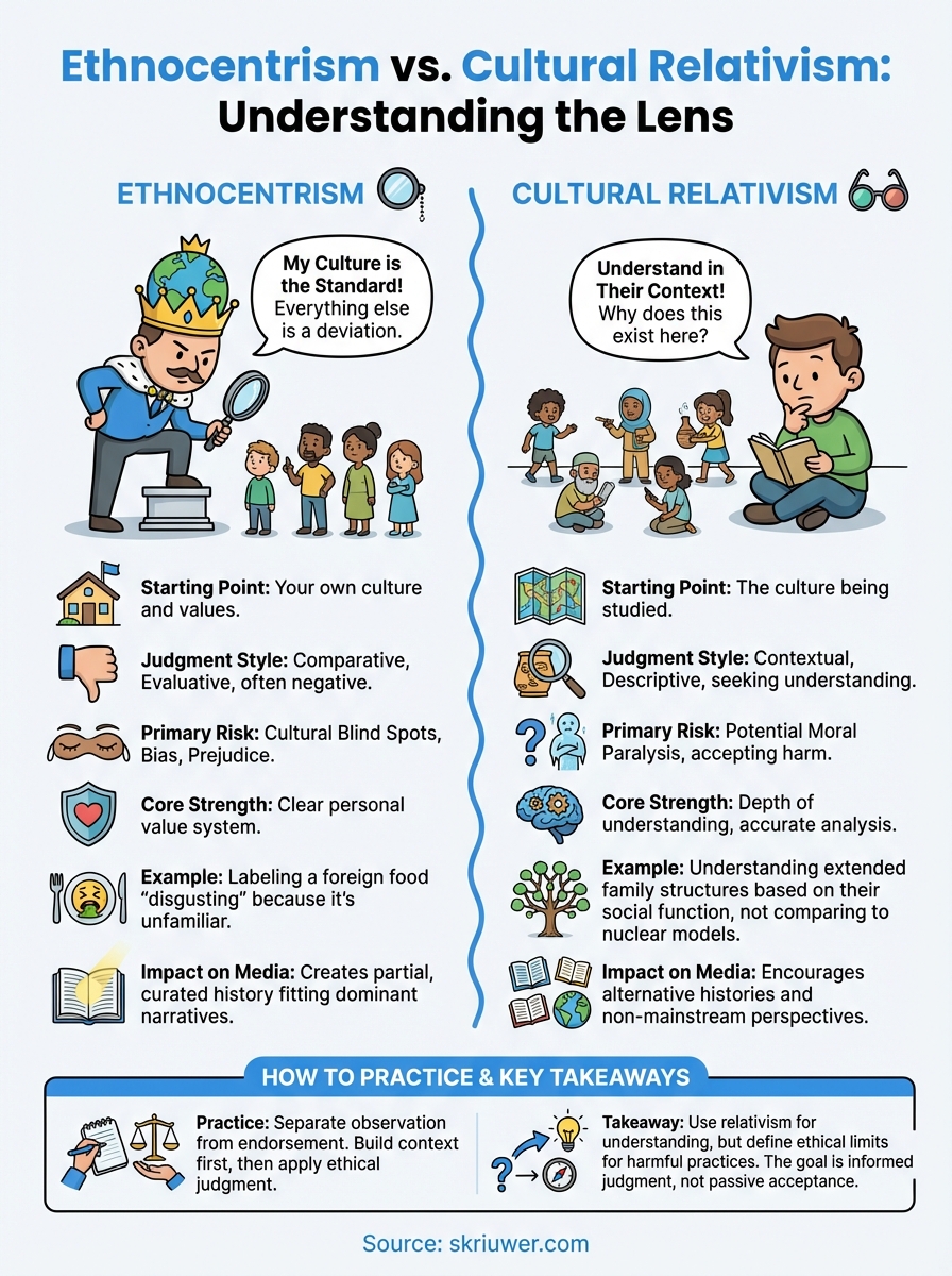 ethnocentrism vs cultural relativism infographic