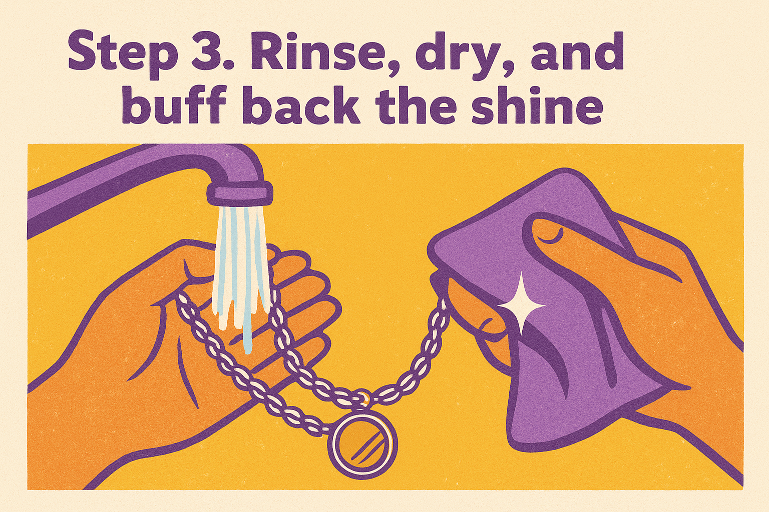 Step 3. Rinse, dry, and buff back the shine