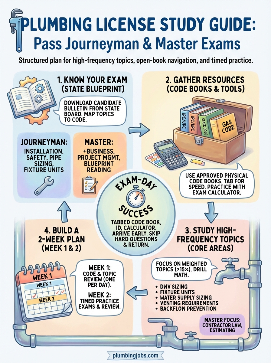 plumbing license study guide infographic