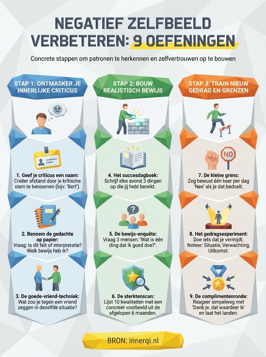 negatief zelfbeeld verbeteren infographic