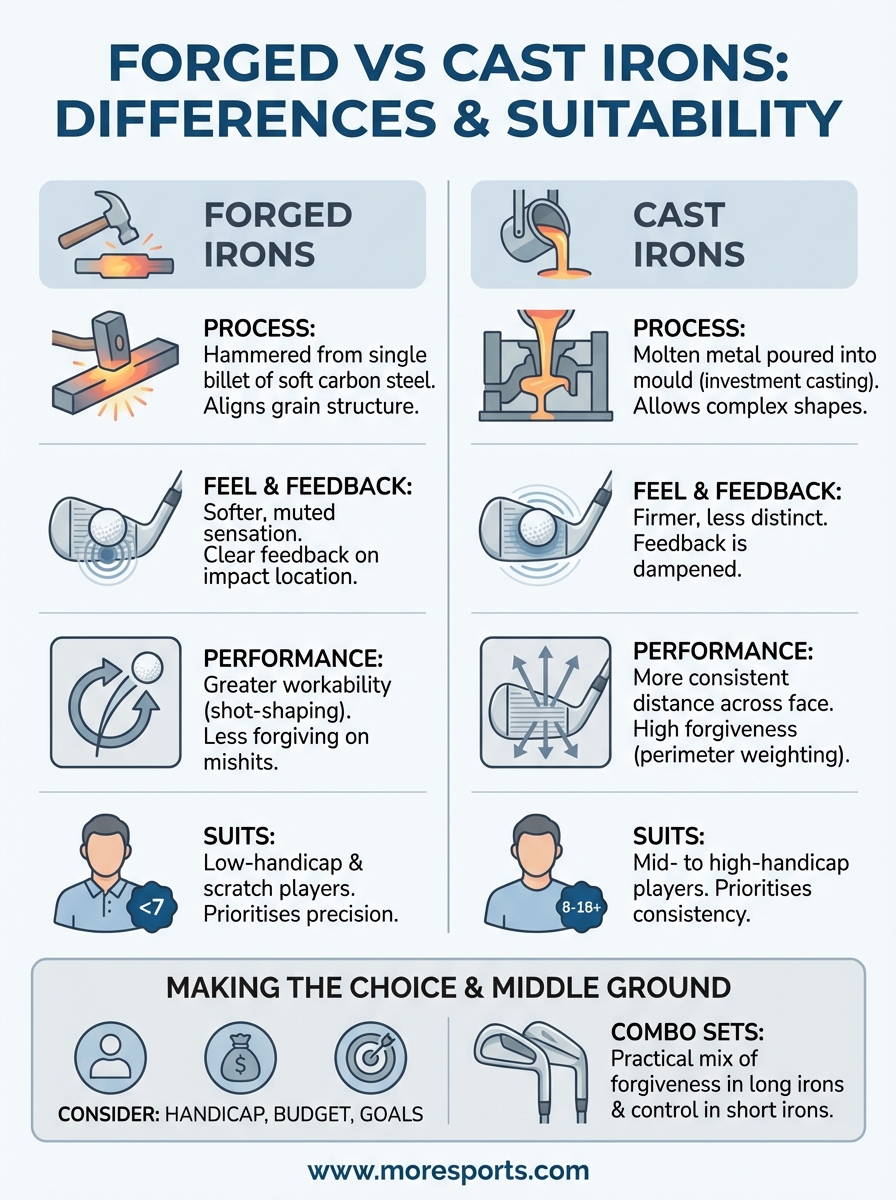 forged vs cast irons infographic