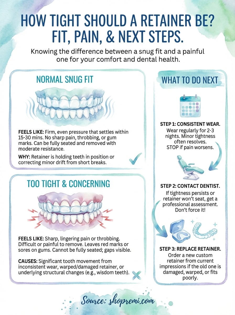 how tight should a retainer be infographic