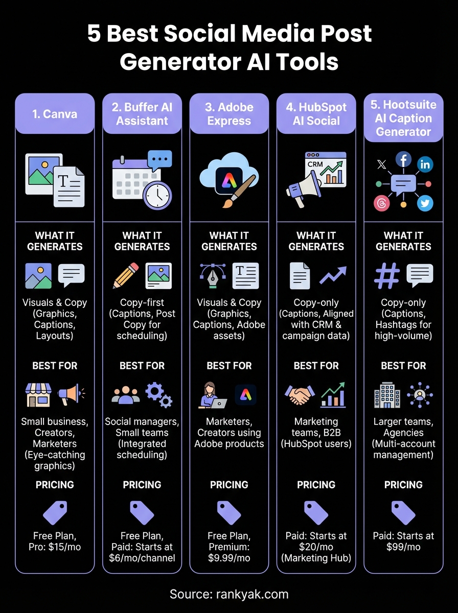 social media post generator ai infographic