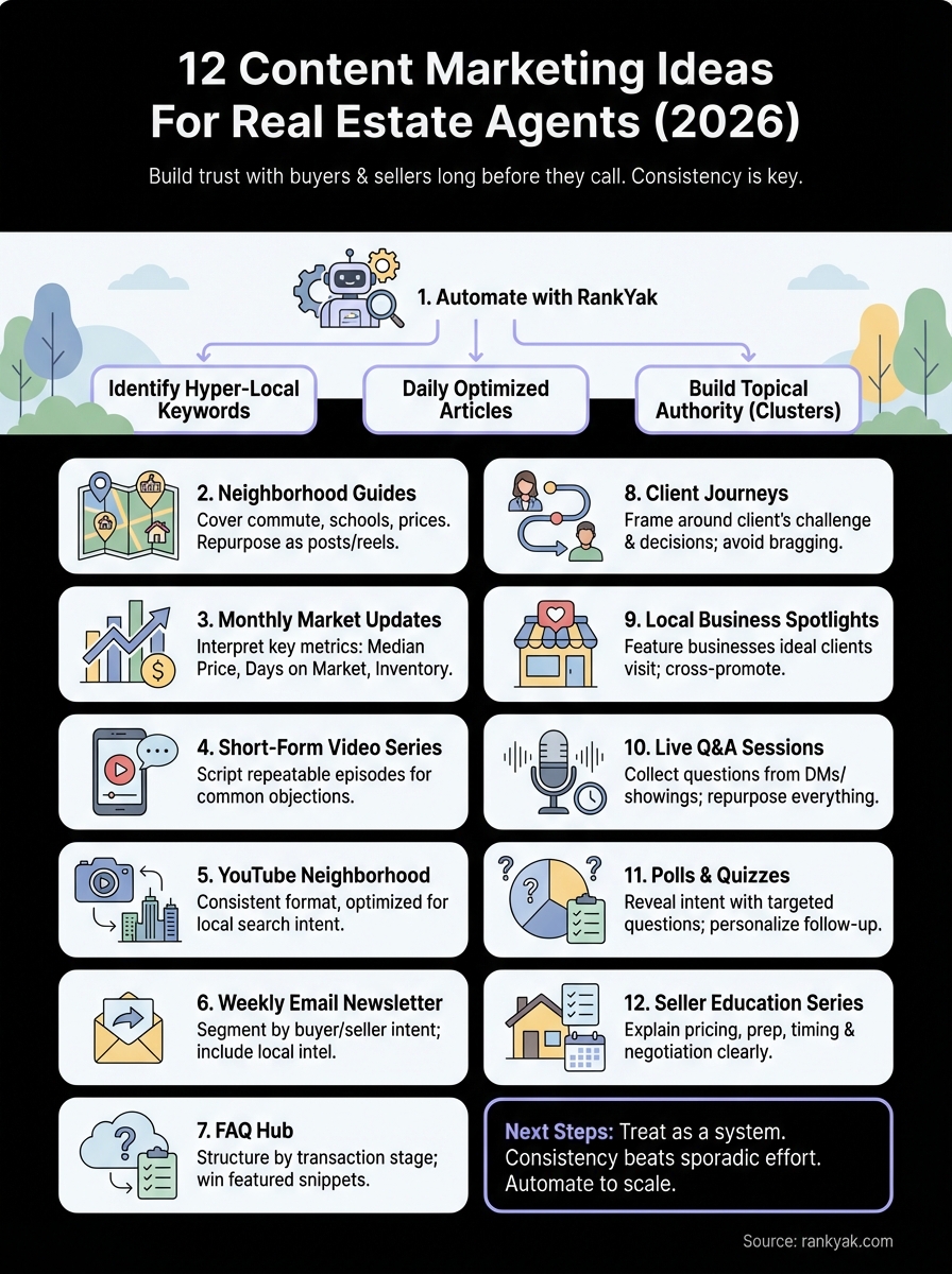 content marketing for real estate agents infographic